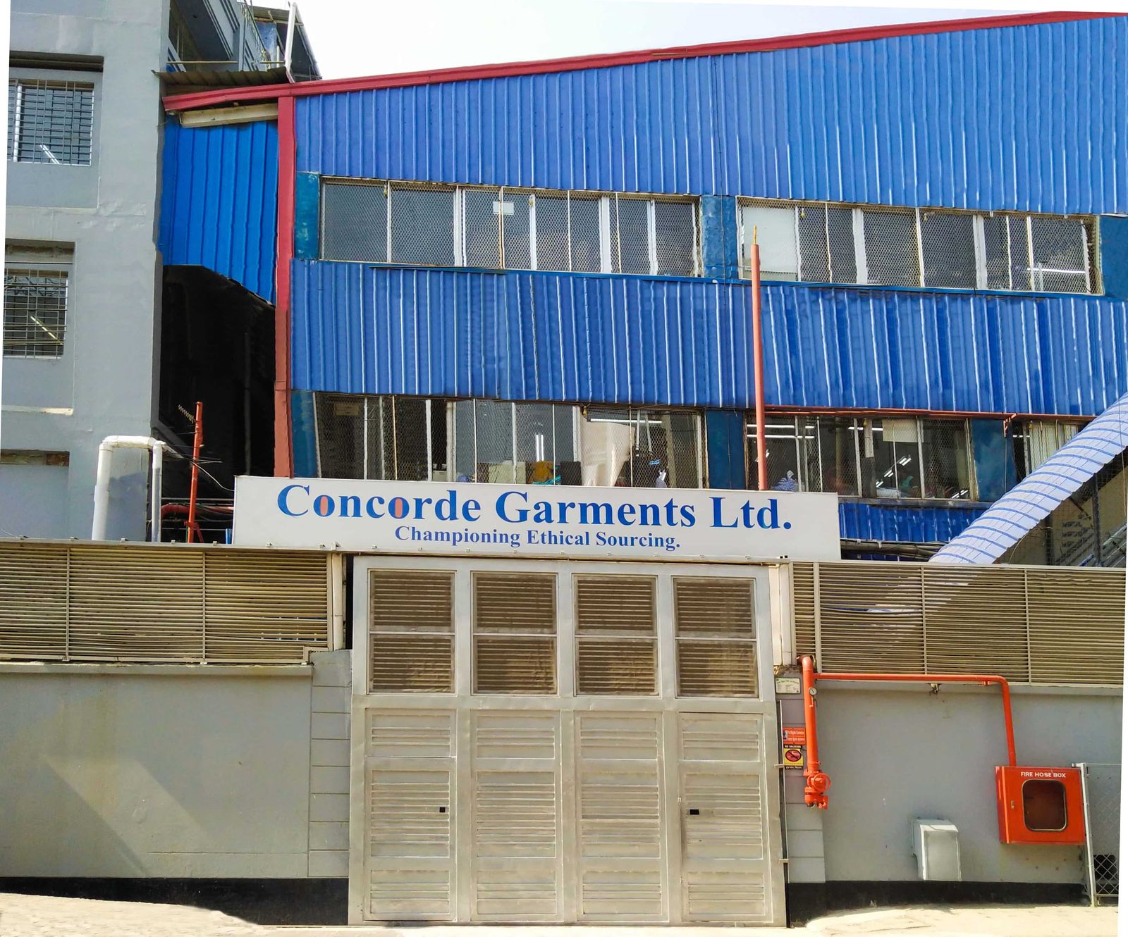 Concorde Garments factory frontage in Mirpur, Dhaka