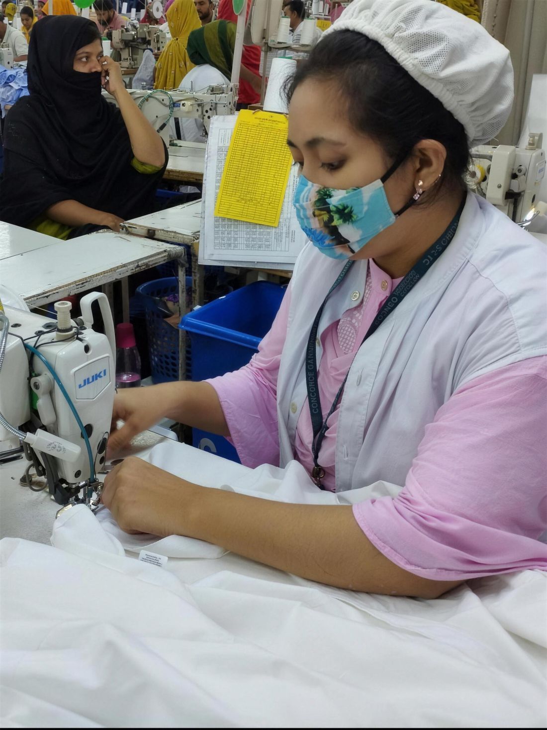 Operator at work on a Concorde sewing line